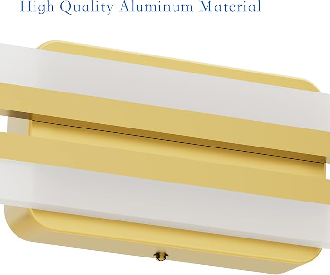Ralbay Modern 24" Vanity Lights for Bathroom - 24W Frosted Aluminum LED Gold Bathroom Vanity Light Fixtures Over Mirror - Modern Gold Bath Lighting - 6000K White Light
