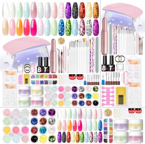 COSCELIA Acrylic Nail Kit with Drill and Light for Beginners Long Lasting by COSCELIA