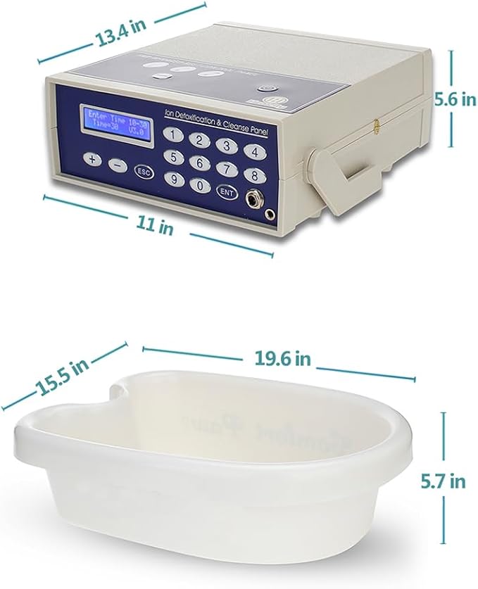 Ionic Foot Bath Detox Machine with Basin, Negative Ion Foot Spa Toxin Removal System for Home Use with Wrist Strap, 2 Arrays, 10 Liners and Himalayan Salt