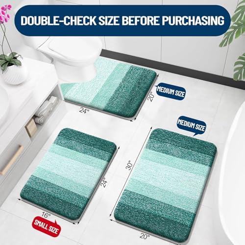 OLANLY Luxury Toilet Rugs U-Shaped 24x20, Soft Absorbent Microfiber Mat - Image 2