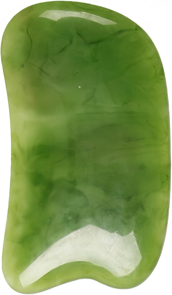 Gua Sha Scraping Massage Tool, GuaSha Facial Set, Natural Resin GuaSha Massage Tools for Rejuvenate Skin Anti-Wrinkle Anti Aging (Green, Square)