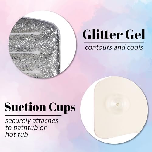 Glitter Gel Cooling Spa Pillow -Bathtub & Hot Tub Relaxation Cushion (Pack of 2) - Image 3