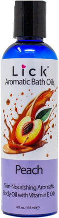Lick Peach Aromatic Bath Oil - Fruit Aroma - Calming Floral Scents - Aromatherapy Oils for Bath Relaxation, 4 oz