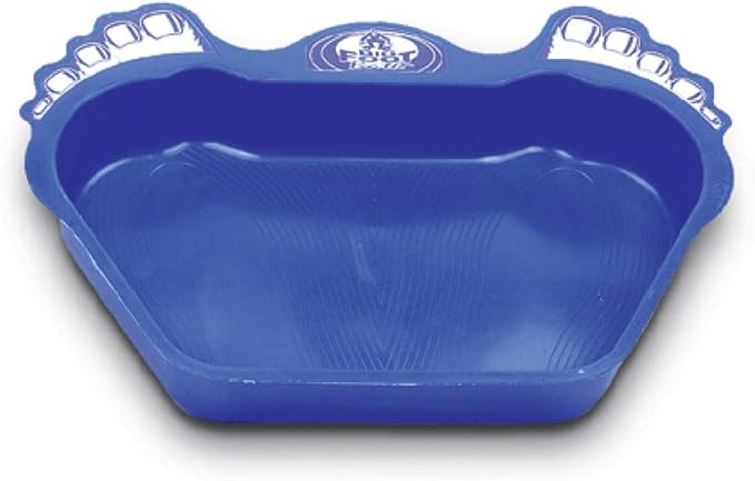 SWIMLINE HYDROTOOLS Plastic-Molded Footbath – Soaking Tray for Washing Feet Outdoors – Removes Sand & Dirt from House or Pool – Heavy-Duty Construction, Textured Non-Slip Surface, XL, Dark Blue