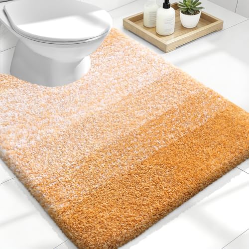 OLANLY Luxury Toilet Rugs U-Shaped 24x20, Soft Absorbent Microfiber Mat by OLANLY