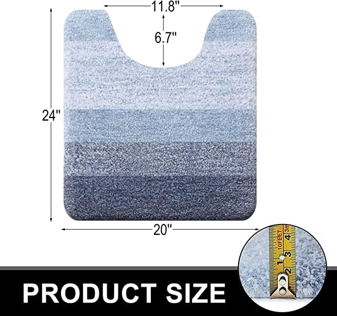 OLANLY Luxury Toilet Rugs U-Shaped 24x20, Soft Absorbent Microfiber Mat - Image 2
