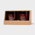 Threshold lidded Glass Jar Candle, 4.5 oz, Set of 2 (Vanilla & Bergamot - Coconut & Honey)