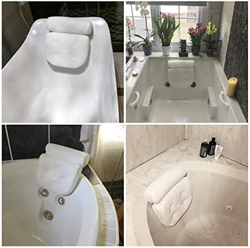AmazeFan Bath Pillow, Bathtub Spa Pillow with 4D Air Mesh Technology and 7 Suction Cups, Helps Support Head, Back, Shoulder and Neck, Fits All Bathtub, Hot Tub and Home Spa [US. Patent Design] - Image 6