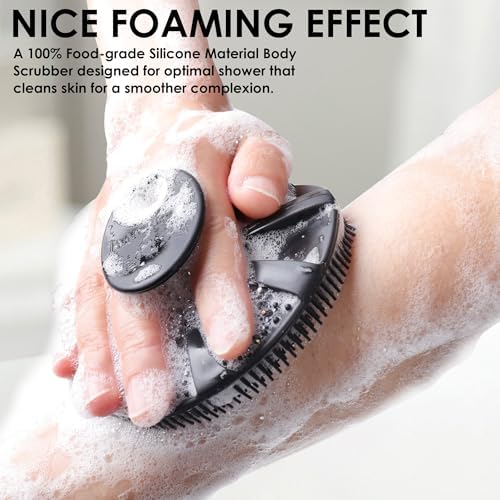 INNERNEED Food-Grade Soft Silicone Body Scrubber Brush, Silver Zinc Infused - Image 4