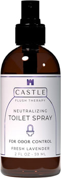 Castle Flush Therapy Neutralizing Toilet Spray | Odor Control: Mist Over the Water Surface, Go, Then Flush | Bathroom Freshening | Neutralizes Odors at the Source | Fresh Lavender | 2 oz