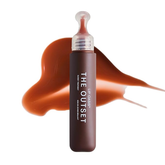 The Outset Lip Oasis Hydrating Lip Balm, Glossy Moisturizing Lip Treatment for Dry, Sensitive Lips, Clean, Vegan & Gluten-Free, Bonfire, 0.3 oz