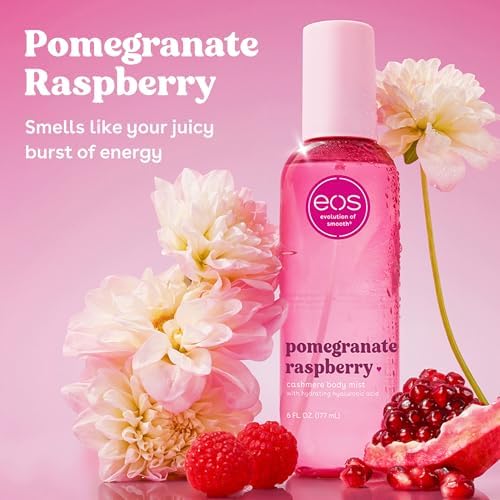 eos Cashmere Body Mist, Pomegranate Raspberry, body spray for women, hair mist, fruity, moisturizing, hyaluronic acid, glycerin, vegan, cruelty-free, 6 fl oz - Image 2