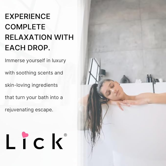 Lick Midnight Rose & Jasmine Aromatic Bath Oil - Calming Floral Scents - Aromatherapy Oils for Bath Relaxation, 4 oz