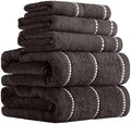 Lavish Home Bathroom Towels Set, Bathroom Accessories, Charcoal, Set of 6 by LavishHomeCollection
