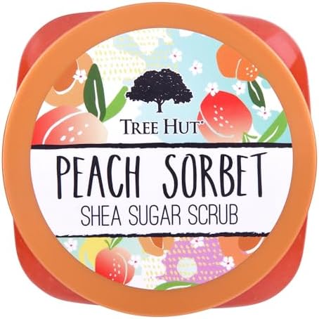 Tree Hut Peach Sorbet Shea Sugar Scrub, Exfoliating, Hydrating & Moisturizing Body Scrub with Shea Butter & Nourishing Essential Oils, Smooth & Soften Skin, 18 oz (Pack of 2) - Image 2