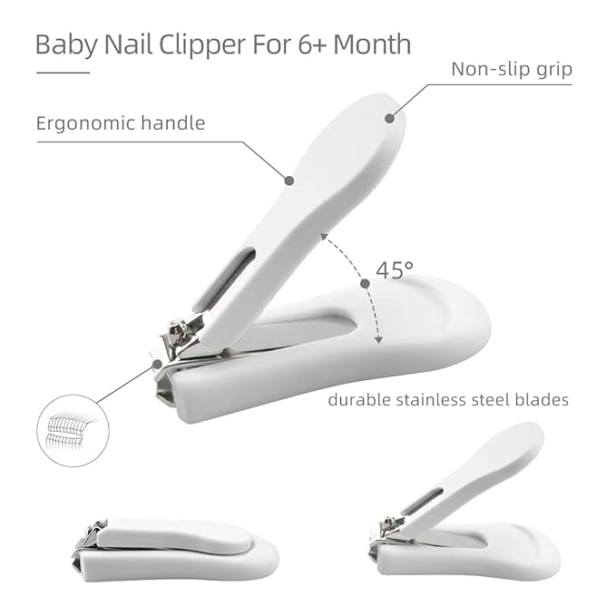 Baby Nail Clippers Set with Cute Case, Infant Fingernail and Toenail File Kit for Newborn Manicure and Pedicure, New Mom Grooming Gift