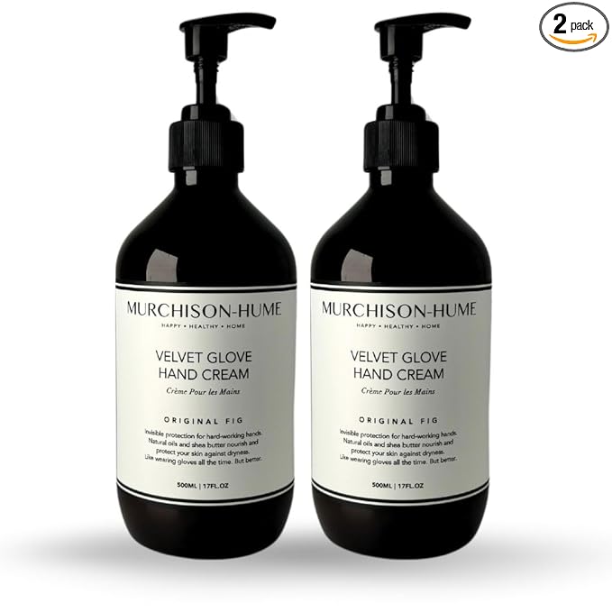 Murchison-Hume Velvet Glove Hand Cream with nourishing Fruit Extracts and Plant Seed Oils for lasting, 24-hour protection against dryness, non-greasy, Original Fig (Pack of 2)