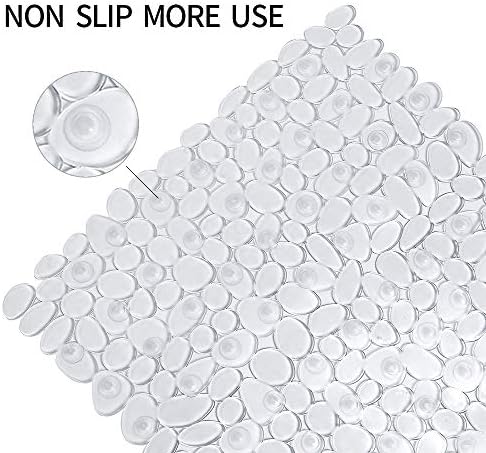 Pebble Shower Mat for Bathtub Non Slip Mat 35"X16" with Suction Cups,Clear - Image 4