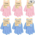 Yiclick 12Pcs Heavy Exfoliating Gloves, Body Scrub Glove For Shower Bath, Body Scrub Exfoliator, Exfoliating Body Scrubber for Bath Shower Exfoliation, Exfoliate Sponge Loofah Washcloth Mitt Men Women