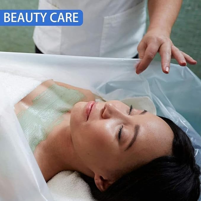 50 Pieces Disposable Plastic Sheeting, Sauna Blanket Liners Side Opening, Body Wrap Far Infrared Sauna Blanket for Beauty Salon Spa Sauna Room Body Therapy Home Use