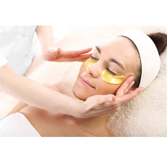 Jakuva 30 Pairs Eye Patches, Under Eye Patches for Dark Circles and Puffy Eyes, Reduce Wrinkles, Collagen Eye Mask Skincare Eye Pads for Moisturizing, Hydrating,24K Gold