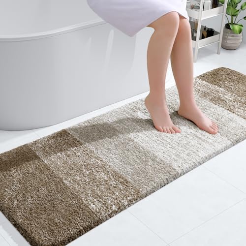 OLANLY Bathroom Runner Rug 59x20, Extra Soft Absorbent Microfiber Bath Rugs by OLANLY