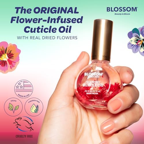 Blossom Cuticle Oil for Nails, Hydrating, Moisturizing, Scented Nail Oil Cuticle Care, Infused with Real Flowers, Made in USA, 0.92 fl. oz, Watermelon - Image 3