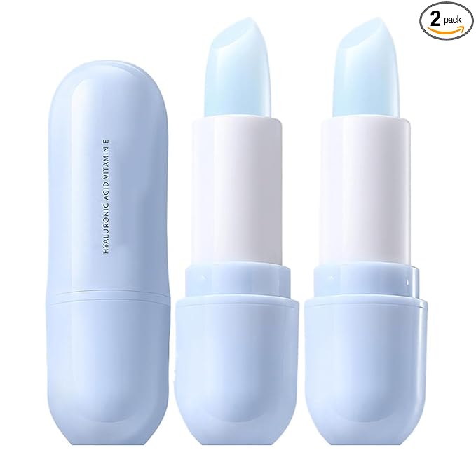2 Pack Hyaluronic Acid Lip Balm - Refreshing Soothing Eliminate Lip Lines Lip Balm, Hydrates, Softens and Reduces Lip Lines Relieve Dryness Alcohol-Free Nourishes All Lip Skin Types