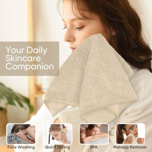 HOMEXCEL Washcloths 24PK, Ultra Soft&Highly Absorbent Face Towels, 12X12 in - Image 4