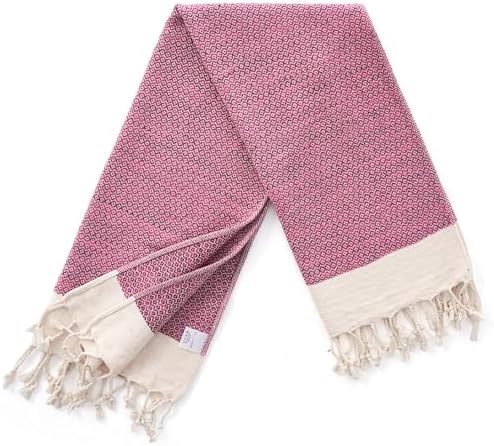 BAY LAUREL Turkish Hand Towel – Pack of 2 | Soft & Absorbent Decorative Towels for Bathroom, Hand, Face, Hair, Gym, Yoga, SPA, Kitchen & Tea | Boho Decor (Fuchsia, Diamond 16x40 Inches (Set of 2) - Image 4