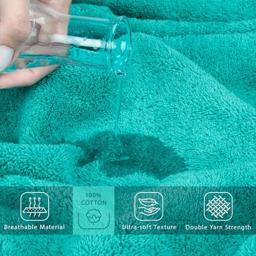 Cotton Paradise 100% Cotton Hand Towels, 2 Piece 35x70 Hand Bath Towels, Turquoise - Image 4