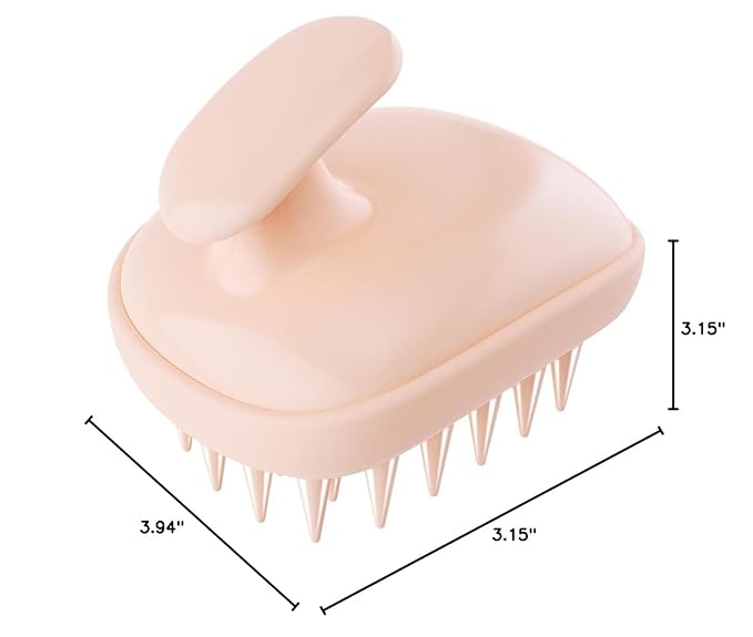 2-in-1 Scalp Massager Shampoo Brush,Scalp Scrubber, Exfoliator Brush for Removing Dandruff & Hair Growth,Detangling Scrubber for Wet or Dry Hair (Peach Fuzz Color)