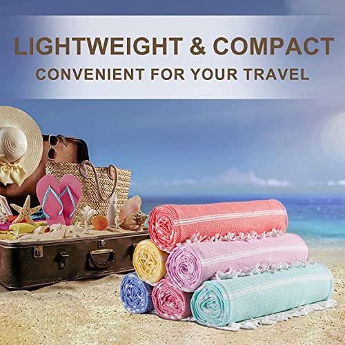 4 Packs Turkish Beach Towel Pool Swim Towels Soft Extra Large Sand Free Quick Dry Lightweight Travel Carnival Cruise Ship Essentials Accessories Camping Must Haves Packing List Clearance Oversized - Image 6
