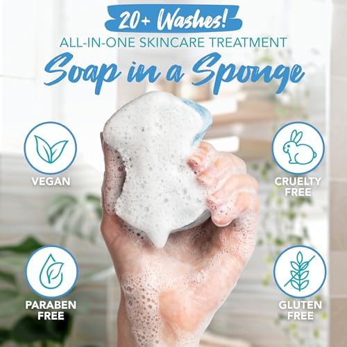 Spongables Pedi Scrub Foot Exfoliating 20+ Wash Sponge, Fresh Linen, 1 Count - Image 3