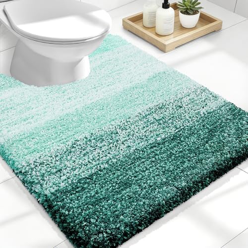 OLANLY Luxury Toilet Rugs U-Shaped 24x20, Soft Absorbent Microfiber Mat by OLANLY