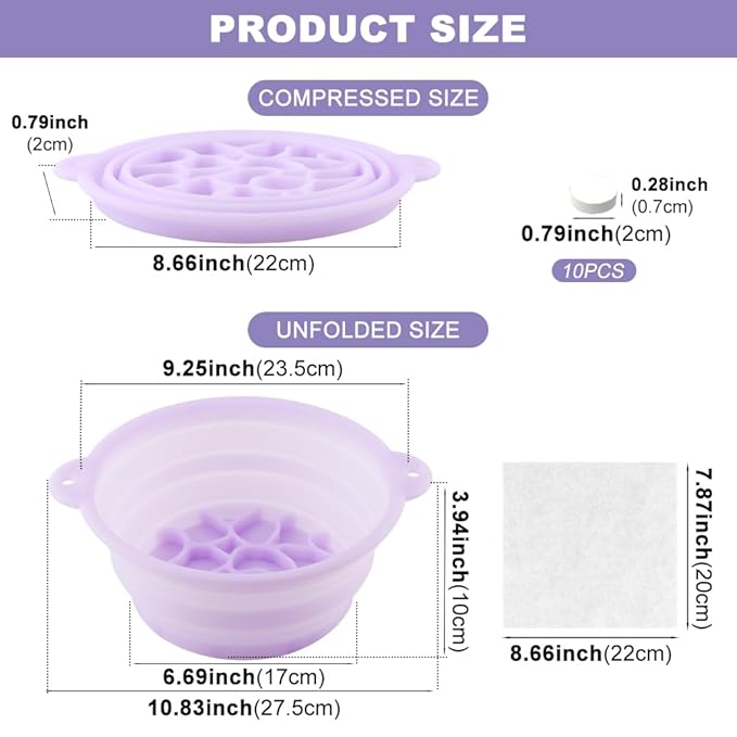 Face Bowl for Ice with Built-In Ice Tray, Collapsible Silicone Facial Ices Bath Bowl for Cold Plunge Therapys, Skin Tightening & Acne Relief, Portable Spa Tool for Home Travel (COLOR:purple)