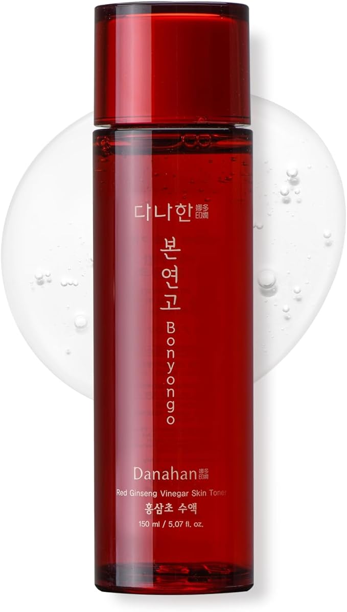 DANAHAN Bonyongo Red Ginseng Vinegar Toner – Rich Essence Toner for Dry & Mature Skin | 6-Year Fermented Ginseng for Anti-Aging & pH Balance | Korean Hanbang Skincare, 5.07 fl oz