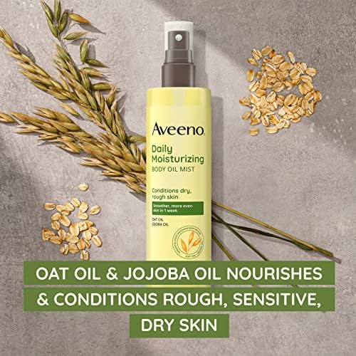 Aveeno Daily Moisturizing Body Oil Mist with Oat & Jojoba Oil for Dry Sensitive Skin,Nourishing Body Spray for Smoother Skin,Paraben-,Silicone- & Alcohol-Free,6.7 fl. oz,(Pack of 4) - Image 2