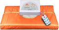 Elitzia Portable Far Infrared Sauna Blanket for Home Dual-Zone Heating Remote Control 95-176°F Adjustable Waterproof & Easy Clean Oxford Fabric Overheat Protection 70.9"x31.5" Orange