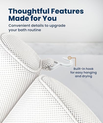 Everlasting Comfort Luxury Bath Pillow for Tub – Quick-Dry 4D Mesh – White - Image 6