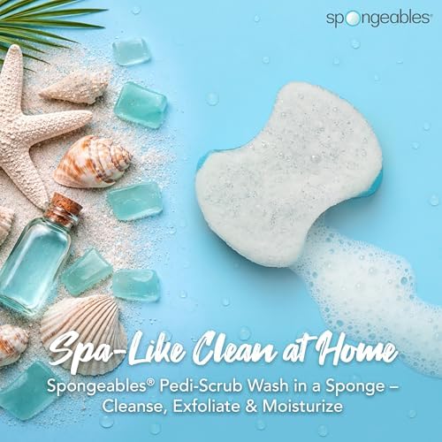 Spongables Pedi Scrub Foot Exfoliating 20+ Wash Sponge, Ocean Breeze, 1 Count - Image 2