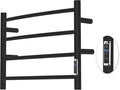 Heated Towel Racks for Bathroom, Wall Mounted Electric Towel Warmer Racks with Timer & Temperature Control, 4 Bar Stainless Steel Towel Heater for Bathroom,Plug-in,Black