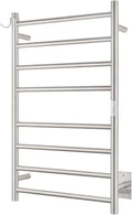 Wall Mounted Towel Warmer 8 Bars with Plug-in and Hardwired Options 3 Working Modes Brushed Stainless Steel 21” W 34” H