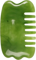 Gua Sha Scraping Massage Tool, GuaSha Facial Set, Natural Resin GuaSha Massage Tools for Rejuvenate Skin Anti-Wrinkle Anti Aging (Green, Gua sha Comb)