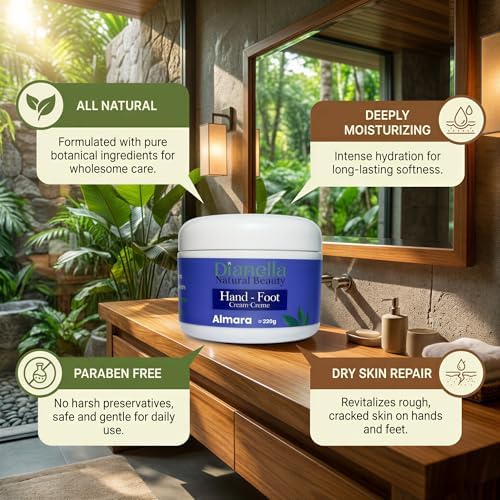 Natural Foot, Nail & Hand Cream - Skin Care & Nourishing Formula Rich Hydration with Tea Tree - Daily Repair Cream for Men & Women, Softens, Protects & Restores Skin 8oz - Image 2