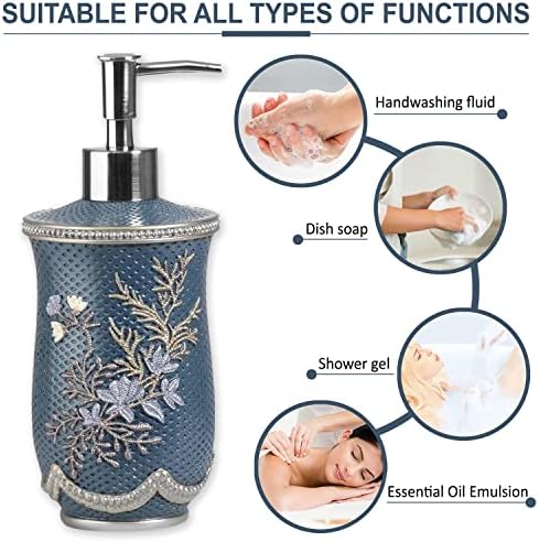 Zahari Home 4pc Capri Bathroom Accessories Sets Modern Classic Soap Dispenser, Tumbler, Tooth Brush Holder and Soap Dish Holder Unique Design Royal Blue Bathroom Set - Image 3