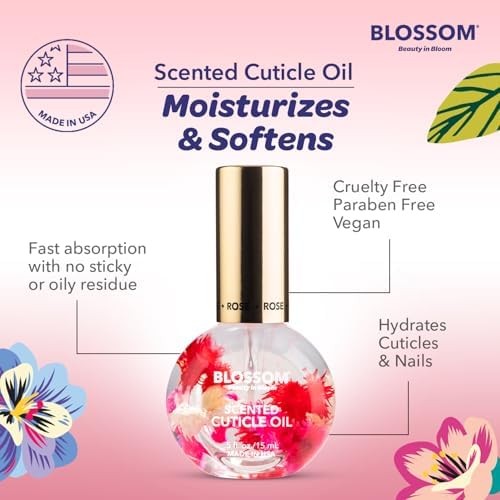 Blossom Cuticle Oil for Nails, Infused with Real Flowers, Rose, 0.5 fl. oz - Image 6