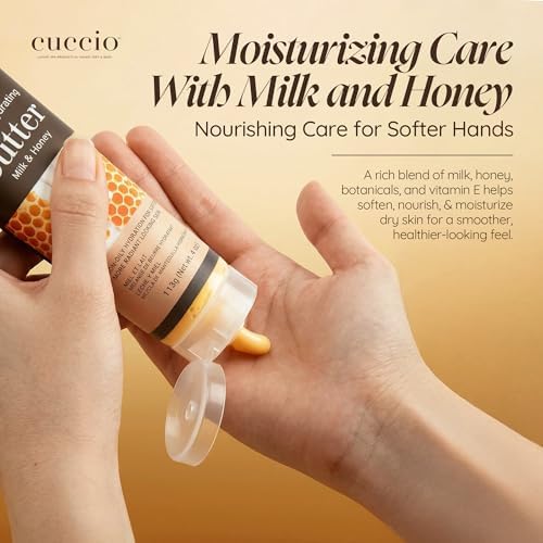 Cuccio Naturale Luxury Spa Hydration Essentials Set - Provides Nourishing Hydration - Soothes And Softens The Skin - Delivers A Relaxing Feeling - Milk And Honey - 2 Pc Body Butter And Cuticle Oil - Image 5