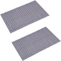 Bath Mat Bathroom Rugs Floor Wood Shower Bathtub Waterproof Non Slip Grey Accessories 16x24 Inch Easy to Clean, 2 pcs by Fovlaurs