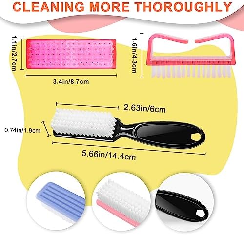 8 PCS Nail Brush for Cleaning Fingernails, Handle Grip Nail Scrubber Brush, Cleaner Brushes Manicure Tools Scrub Brushes Kit, Toenail Brush To Clean Under Nails Pedicure Foot Small Brush Women Men - Image 2